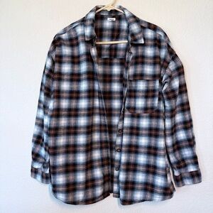 GARAGE Women’s Plaid Brown and Black Shirt/Jacket Size M/L